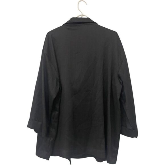 Zara Womens Blazer Suit Jacket Oversized XL Black Wrinkled look 4387/130 NWOT - Picture 5 of 10